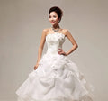 Customized Pink/White/Red Bride Wedding Dress Lace Up Tube Top Floor-length Wedding Dresses Plus Size Flower Dresses Ball Gowns