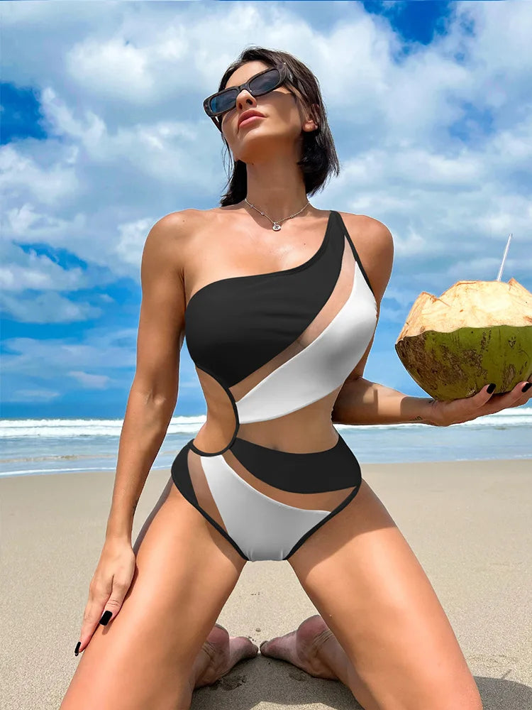 Cikini-Women's Sexy Spliced Hollow Out Swimwear, Beach Swimsuit, Summer Bikinis Set, Bathing Suit for Women