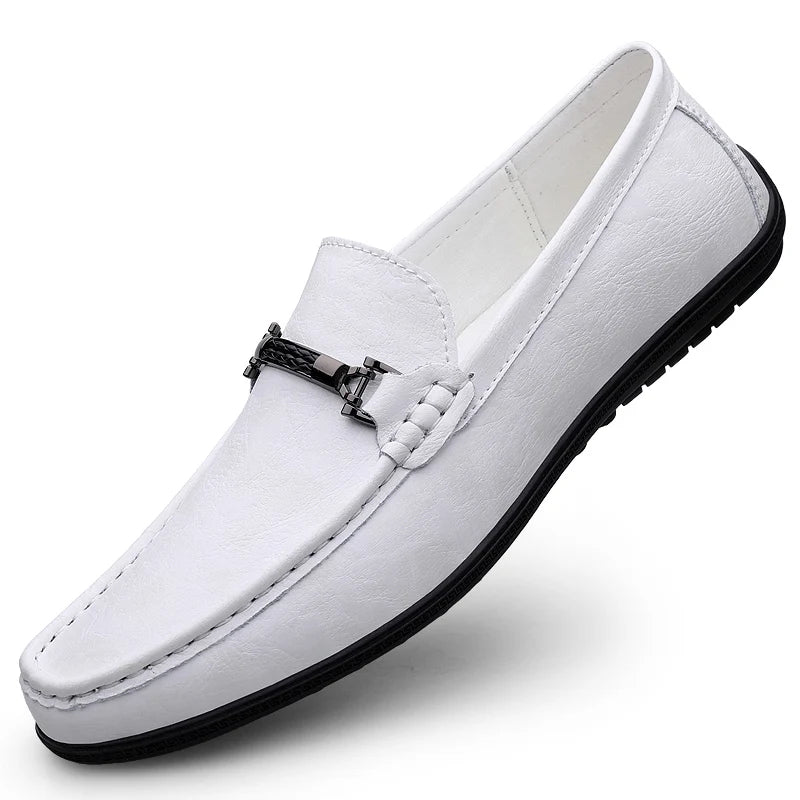 Mens Genuine Leather Shoes Handmade Driving Flats Shoes Dress Business Casual Slip-on Shoes All-Match breathable Loafers mo-2231
