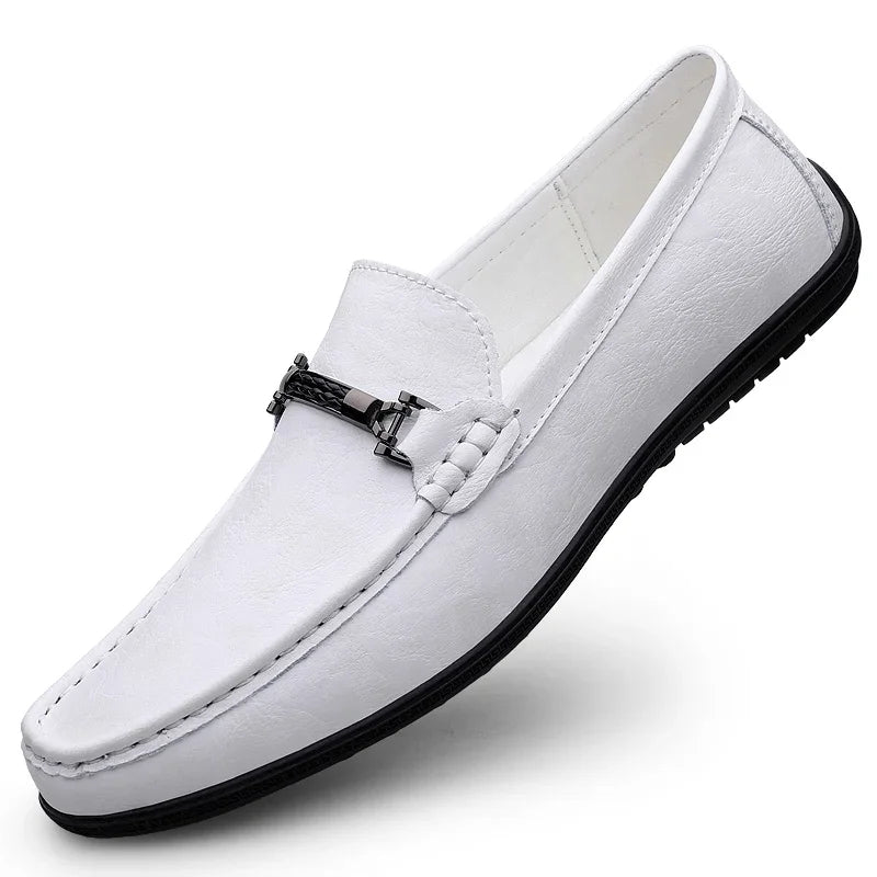 Mens Genuine Leather Shoes Handmade Driving Flats Shoes Dress Business Casual Slip-on Shoes All-Match breathable Loafers mo-2231