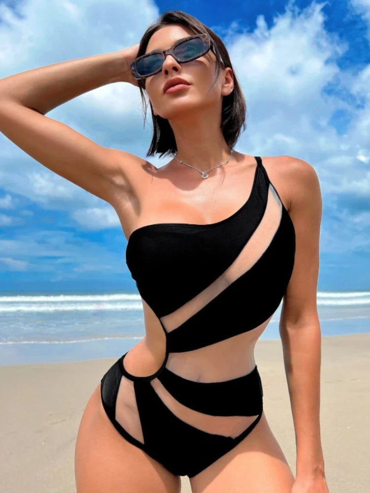 Cikini-Women's Sexy Spliced Hollow Out Swimwear, Beach Swimsuit, Summer Bikinis Set, Bathing Suit for Women