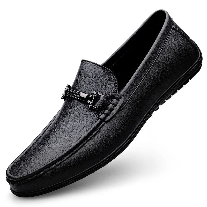 Mens Genuine Leather Shoes Handmade Driving Flats Shoes Dress Business Casual Slip-on Shoes All-Match breathable Loafers mo-2231