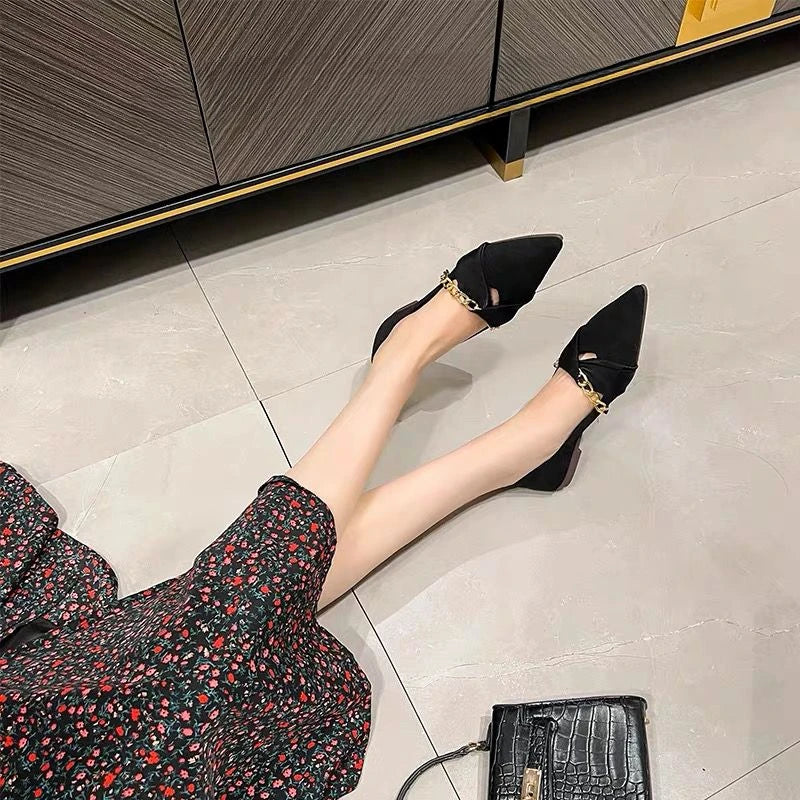 Moccasins Flats Office Pointed Toe Luxury Leather Casual Shoes For Woman 2025 Flat Women's Summer Footwear Evening Chic Point 39