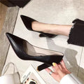 Shoes for Women 2025 Stilito Ladies Summer Footwear Square Heels Office Super High Heel Black Pointed Toe Y2k Quick Delivery 39