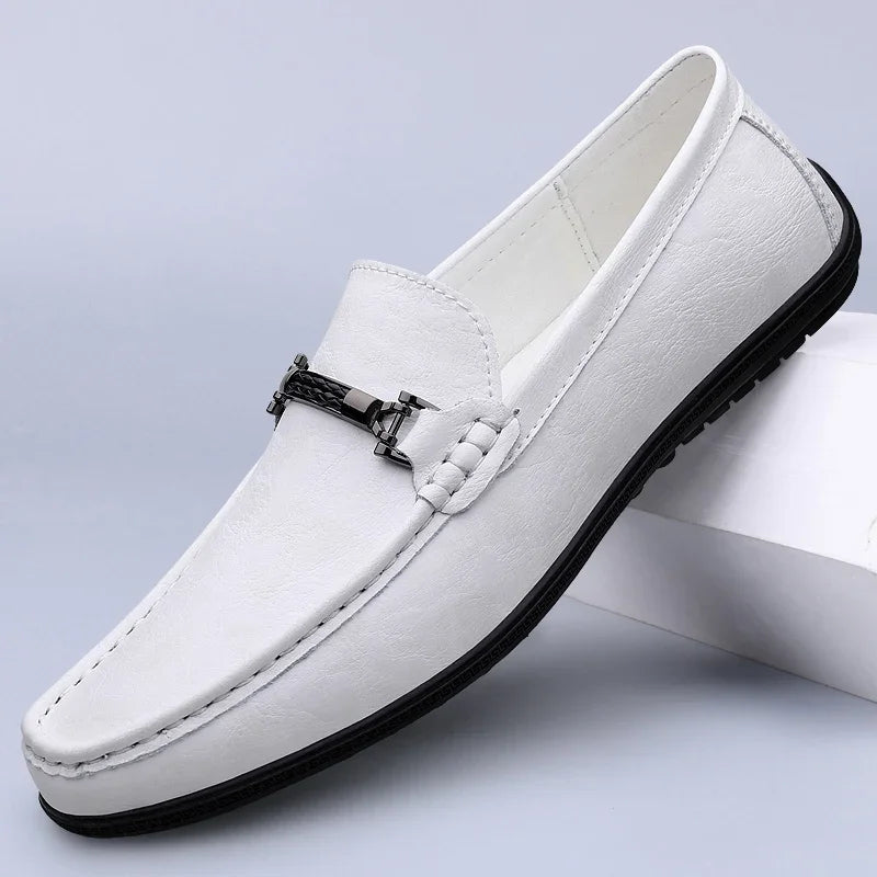 Mens Genuine Leather Shoes Handmade Driving Flats Shoes Dress Business Casual Slip-on Shoes All-Match breathable Loafers mo-2231
