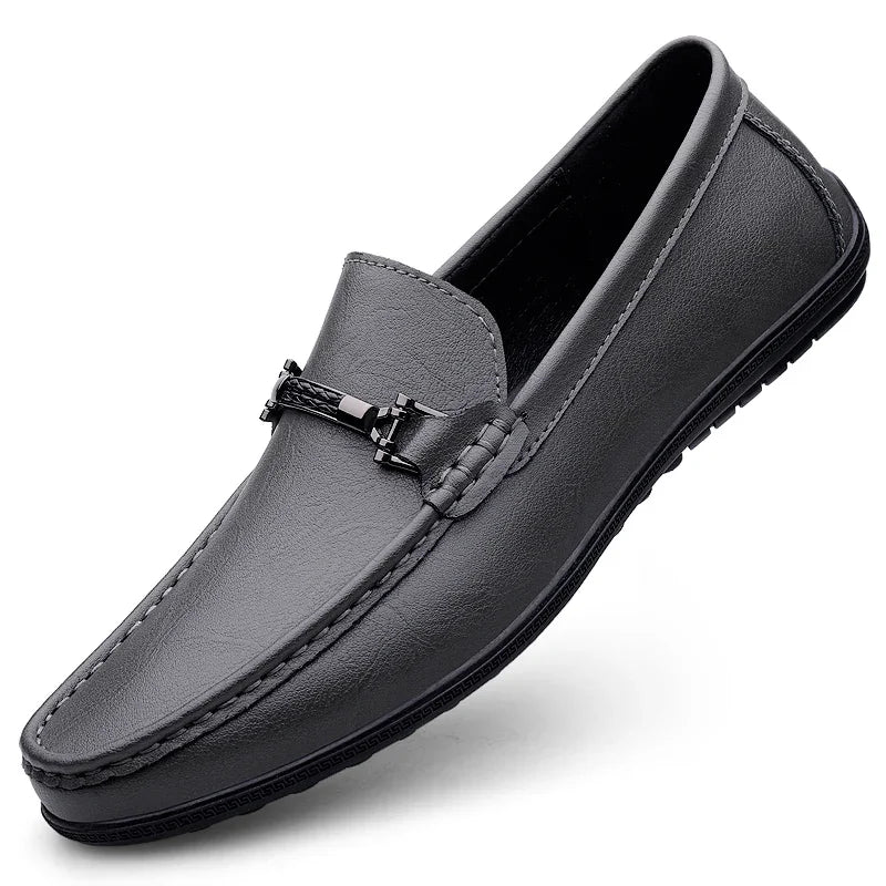 Mens Genuine Leather Shoes Handmade Driving Flats Shoes Dress Business Casual Slip-on Shoes All-Match breathable Loafers mo-2231