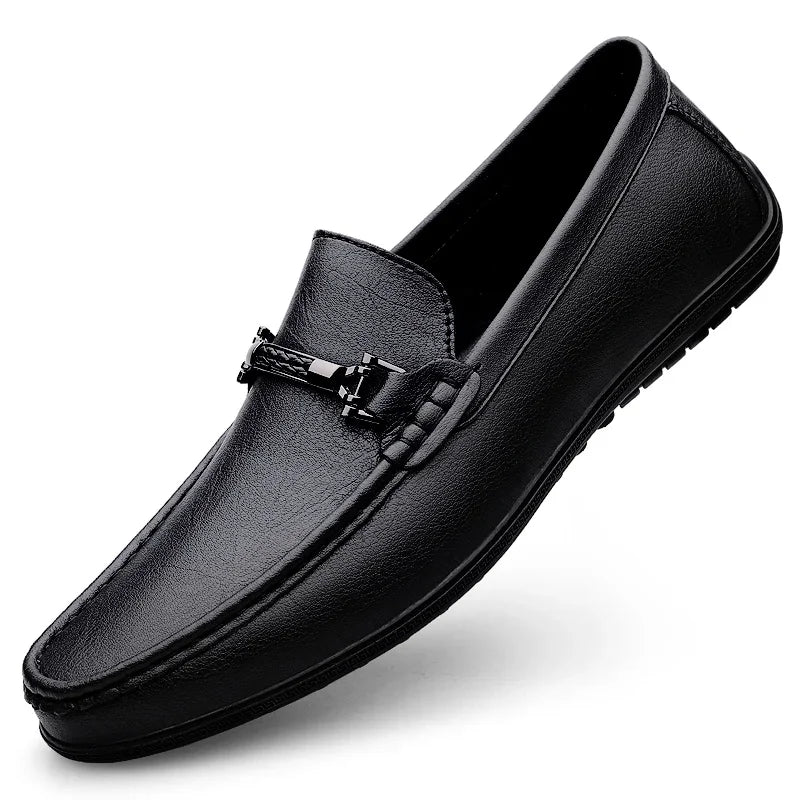 Mens Genuine Leather Shoes Handmade Driving Flats Shoes Dress Business Casual Slip-on Shoes All-Match breathable Loafers mo-2231