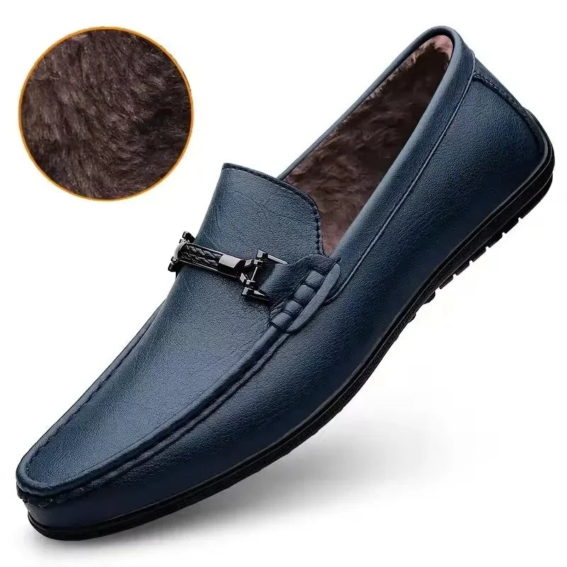 Mens Genuine Leather Shoes Handmade Driving Flats Shoes Dress Business Casual Slip-on Shoes All-Match breathable Loafers mo-2231