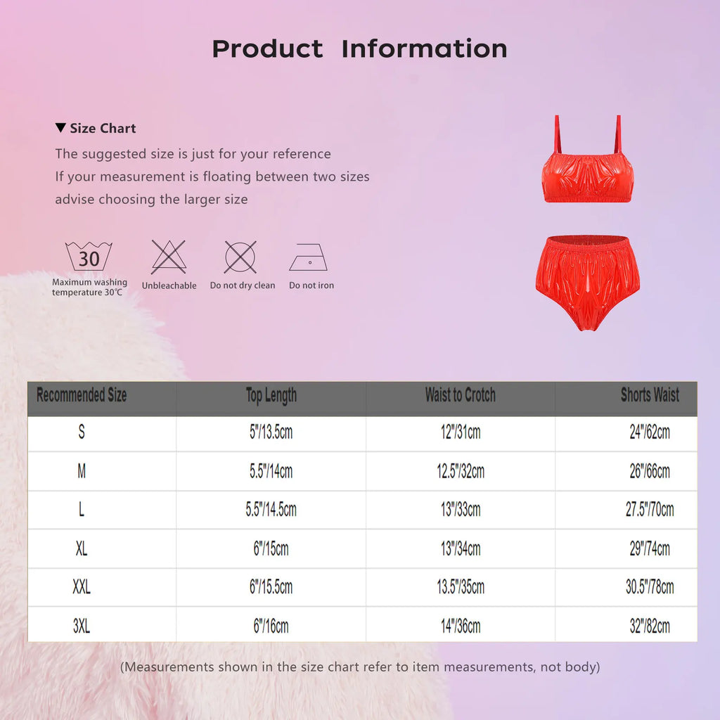 2 Piece Bikini Set for Women Waterproof Adjustable Spaghetti Straps Wirefree Bra with Swim Bottoms Bikini Bathing Suit Beachwear